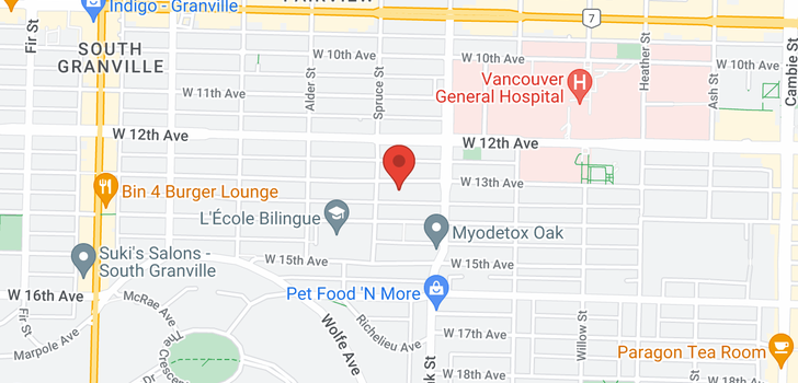 map of 203 1066 W 13TH AVENUE